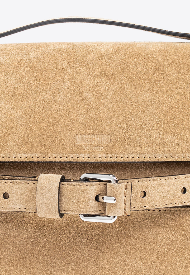 Moschino Tie Me Suede Top Handle Bag MC4190PP1M OF0-10A