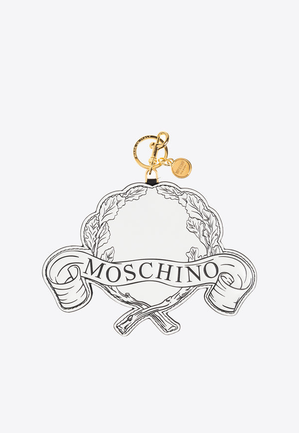 Moschino Graphic Scroll and Leaf Pattern Leather Keychain MD5404PP0M FS5-10A