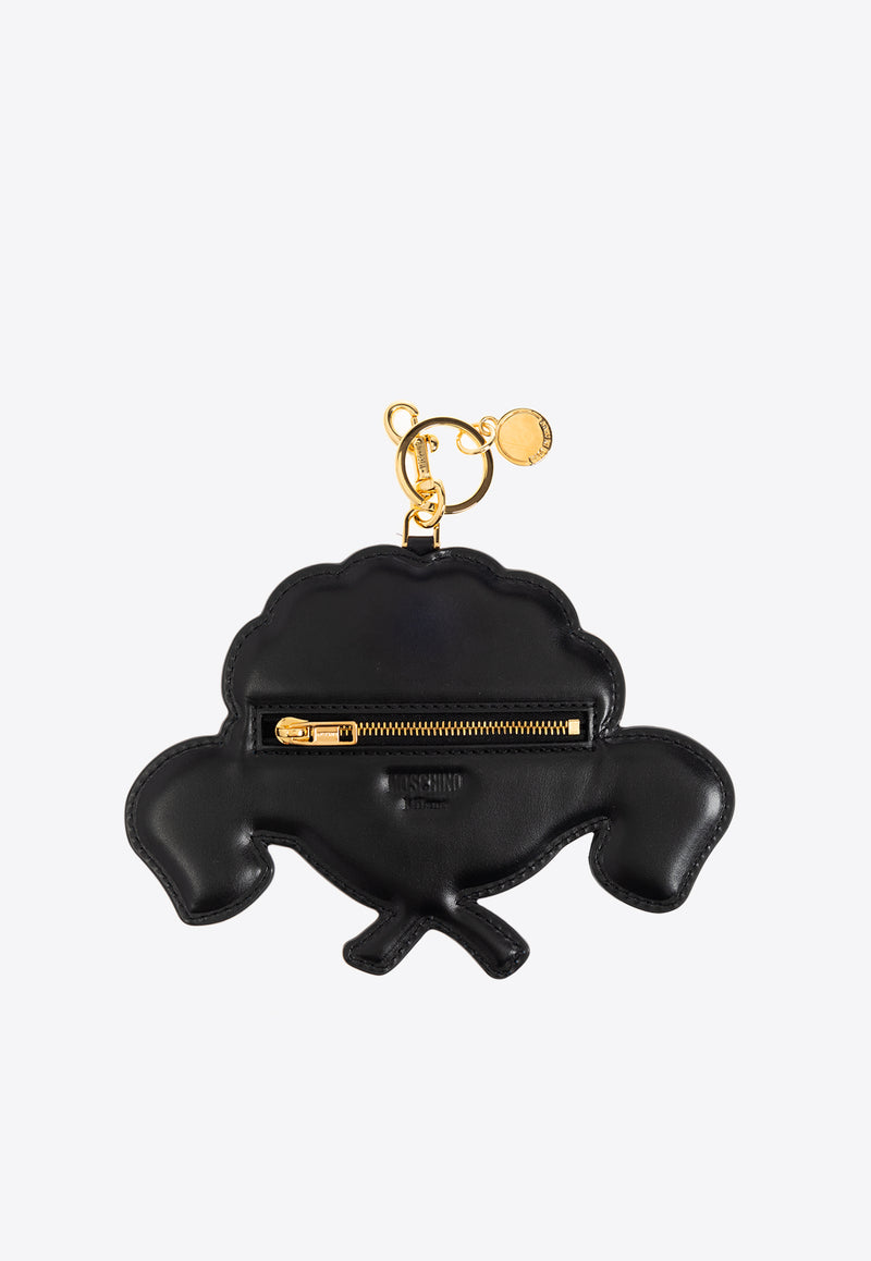 Moschino Graphic Scroll and Leaf Pattern Leather Keychain MD5404PP0M FS5-10A