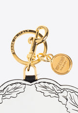 Moschino Graphic Scroll and Leaf Pattern Leather Keychain MD5404PP0M FS5-10A
