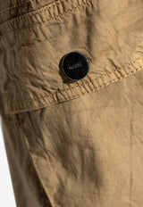 Washed Stretch Straight-Leg Pants