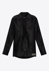 Floral Jacquard Satin Top