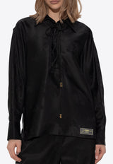 Floral Jacquard Satin Top