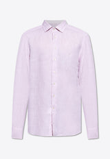 Pegaso Embroidered Long-Sleeved Linen Shirt