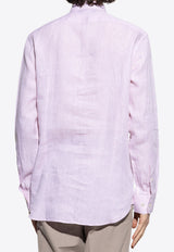 Pegaso Embroidered Long-Sleeved Linen Shirt