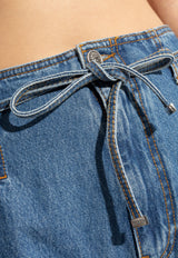 Wide-Leg Drawstring Jeans
