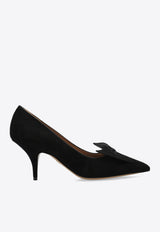 Gwen 70 Bow Court Suede Pumps