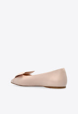 Gwen Pointed-Toe Leather Flats