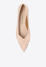 Gwen Pointed-Toe Leather Flats