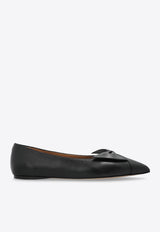 Gwen Pointed-Toe Leather Flats