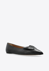 Gwen Pointed-Toe Leather Flats