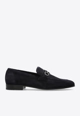 Balty Gancini Buckle Suede Loafers