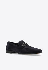 Balty Gancini Buckle Suede Loafers