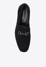 Balty Gancini Buckle Suede Loafers