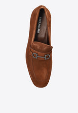 Balty Gancini Buckle Suede Loafers