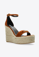 Versace Medusa '95 120 Wedge Sandals in Suede Brown 1014100 1A15226-1NI0V