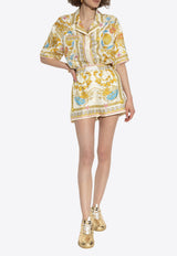 Underwater Barocco Print Silk Shirt