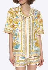 Underwater Barocco Print Silk Shirt