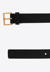 Logo Leather Thin Belt