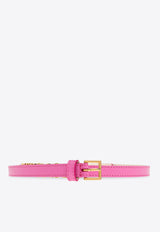 Logo Leather Thin Belt
