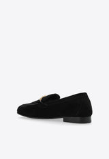 Medusa Chain Suede Loafers