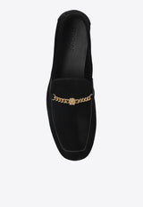 Medusa Chain Suede Loafers