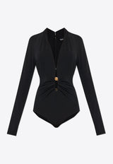 Safety Pin Draped Fitted Bodysuit