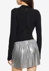 Safety Pin Draped Fitted Bodysuit