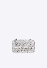 Tory Burch Mini Kira Woven Shoulder Bag Silver 169112 0-040