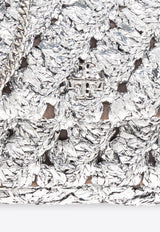 Tory Burch Mini Kira Woven Shoulder Bag Silver 169112 0-040