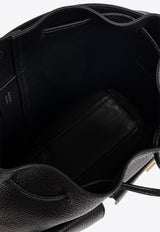 Ferragamo Hammered Leather Bucket Bag Black 220915 DRAWSTRING 785878-NERO