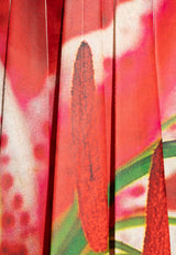 Printed Twill Pleated Skirt