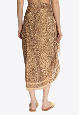 Animal Print Frayed Pareo