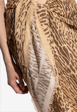 Animal Print Frayed Pareo