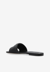Marc Jacobs Snapshot Flat Sandals in Smooth Leather Black 2P5FSA001F12 0-001