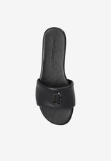 Marc Jacobs Snapshot Flat Sandals in Smooth Leather Black 2P5FSA001F12 0-001