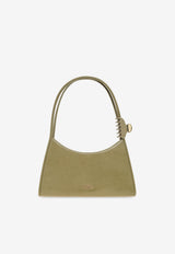 Glam Claw Clip Leather Shoulder Bag