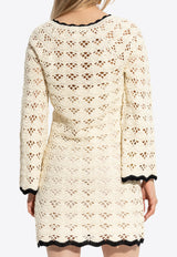 Openwork Knit Mini Dress