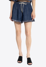 Fringed Denim Shorts