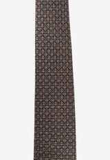 Ferragamo Interwoven Hearts Print Silk Tie 351267 5 ALASSIO7J 784499-F BEIGE BLU