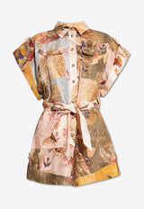 Ascension Linen Cuffed Playsuit