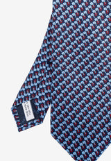 Ferragamo Elephant Print Silk Tie Navy 351283 5 ARIS 784664-F NAVY AZZURRO