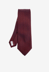 Ferragamo Gancio Squiggle Jacquard Tie Burgundy 351279 5 ALBENGA7J 784508-F BORDEAUX
