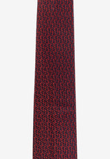 Ferragamo Gancio Squiggle Jacquard Tie Burgundy 351279 5 ALBENGA7J 784508-F BORDEAUX