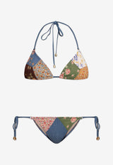 Patchwork Halterneck Bikini