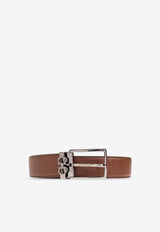 Ferragamo Reversible and Adjustable Gancini Belt Brown 67A037 DOUBLE ADJUS 709528-RADICA