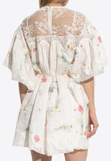 Lucky Lace-Trimmed Mini Dress