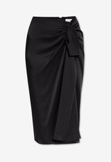 Knotted Asymmetric Midi Skirt
