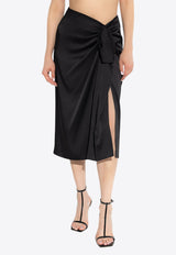 Knotted Asymmetric Midi Skirt