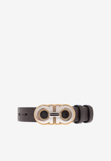 Double Gancini Leather Bracelet